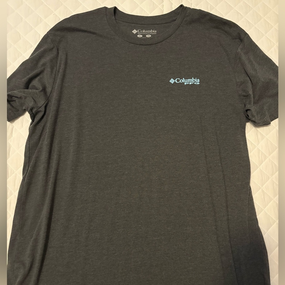 Columbia Men's Charcoal Tee with Blue Logo